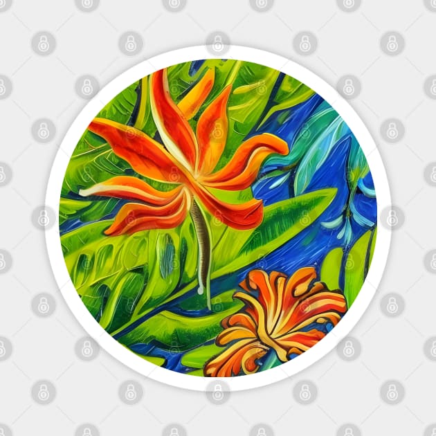 Tropical Flowers One Magnet by BlakCircleGirl